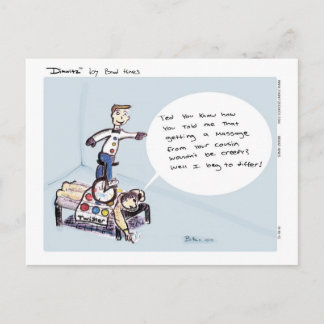 Dimwitz Einrad Massage Postcard, von Brad Hines Postkarte