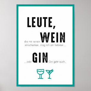 DIN A4 Poster "GIN GEHT AUCH"