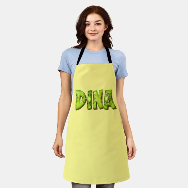 Dina Name Kiwi Design Küchenschürze Schürze (Getragen)