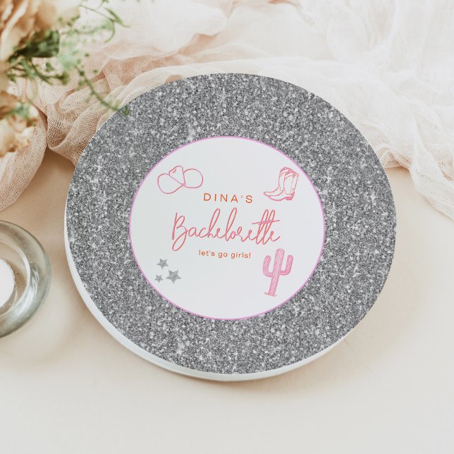 DINA Space Cowgirl Wüste Bachelorette Disco Pappteller (Von Creator hochgeladen)