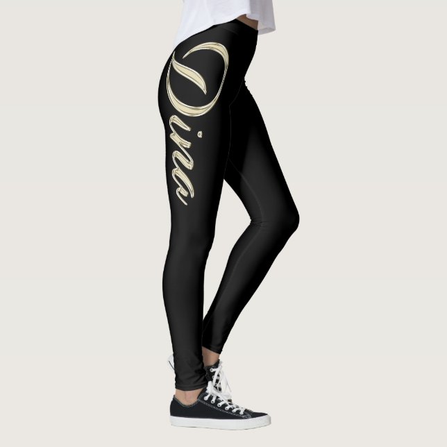 Dina white gold Handwriting Hose Leggings (Rechts)