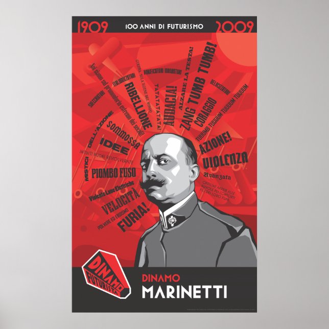 Dinamo Futurista Marinetti Zang Tumb Poster (Vorne)