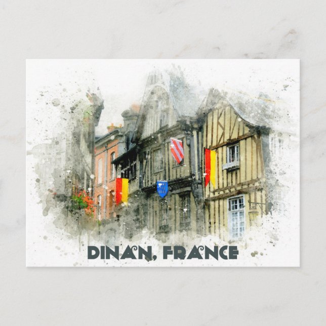 Dinan France Mittelalterliche Stadt Frankreich Rei Postkarte (Vorderseite)