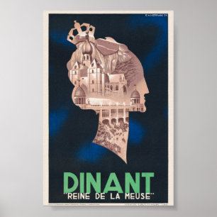 Dinant Reine de la Meuse Vintage Poster 1934