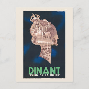 Dinant Reine de la Meuse Vintage Poster 1934 Postkarte