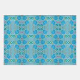 Dina's blühende Blues Wrapping Paper Geschenkpapier Set