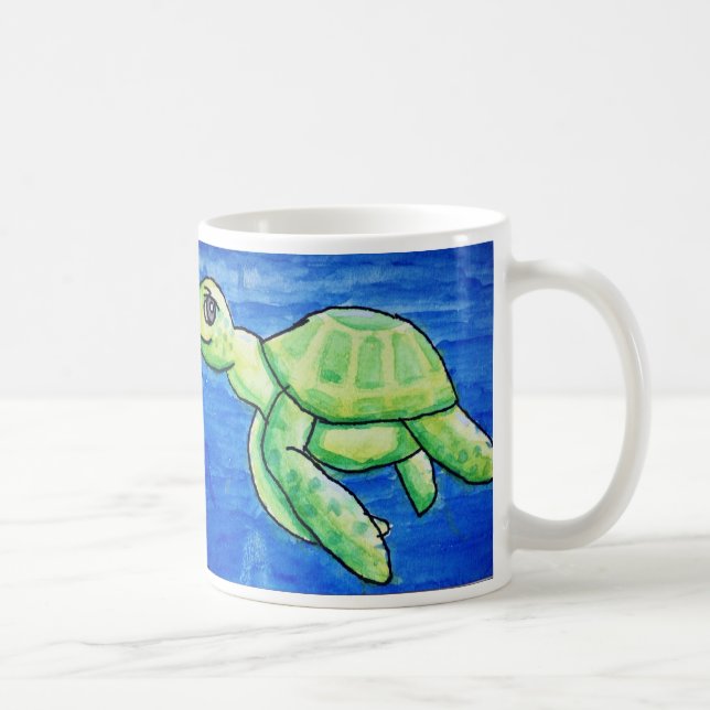 Dinas Seeschildkröte-Tasse, Geisterbild, Kaffeetasse (Rechts)