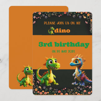 Dinasaur-niedliche Geburtstag Einladung