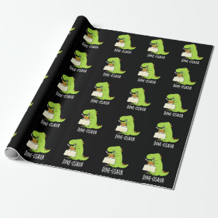 Dine osaur Funny Dinosaur Pun Dark BG Geschenkpapier