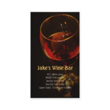 Diner Bar Business Card Weinglas