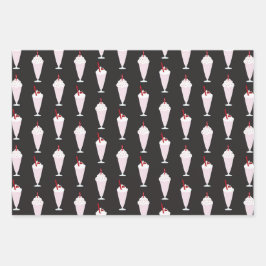 Diner Black Red Trio aus den 50er Jahren Geschenkpapier Set