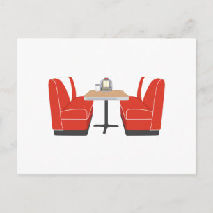 Diner Booth Postkarte