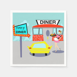 Diner-Disposable-Napkins der 50er Jahre Serviette