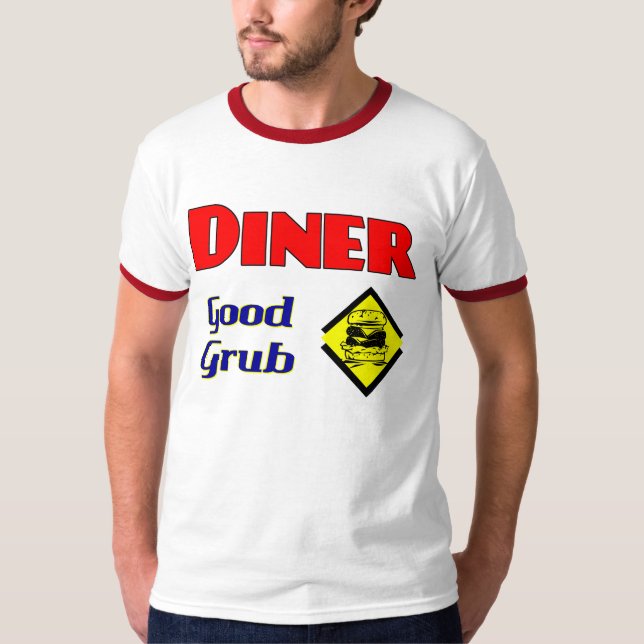 Diner Good Grub Hamburger Restaurant Art T-Shirt (Vorderseite)