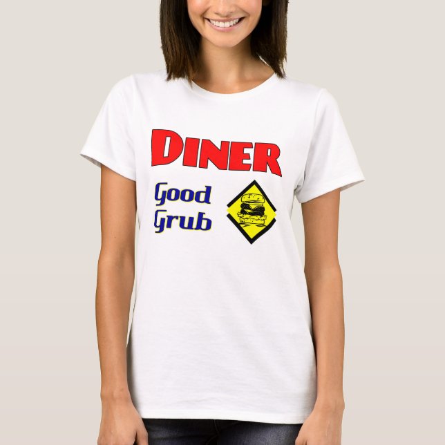 Diner Good Grub Hamburger Restaurant Art T-Shirt (Vorderseite)