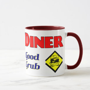 Diner Good Grub Hamburger Restaurant Art Tasse