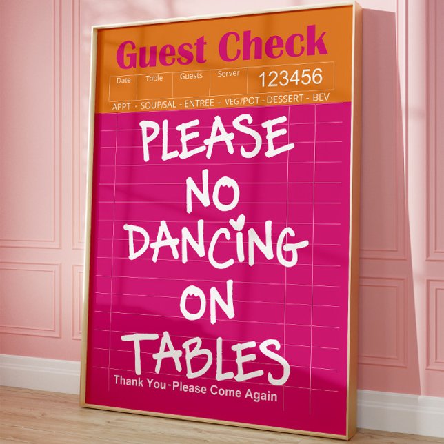 Diner Guest Check Funny Kitchen Decor Wall Art  Poster (Von Creator hochgeladen)