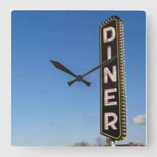 Diner Quadratische Wanduhr