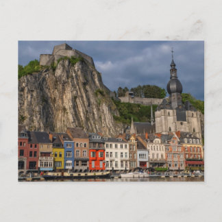 Diner town view by beautiful sunset, Belgien Postkarte