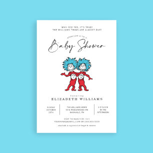 Ding Eins Ding Zwei Blaue Zwillinge-Baby-Party Einladung