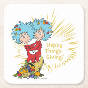 Ding Eins Ding Zwei Happy Things-Giving! Rechteckiger Pappuntersetzer
