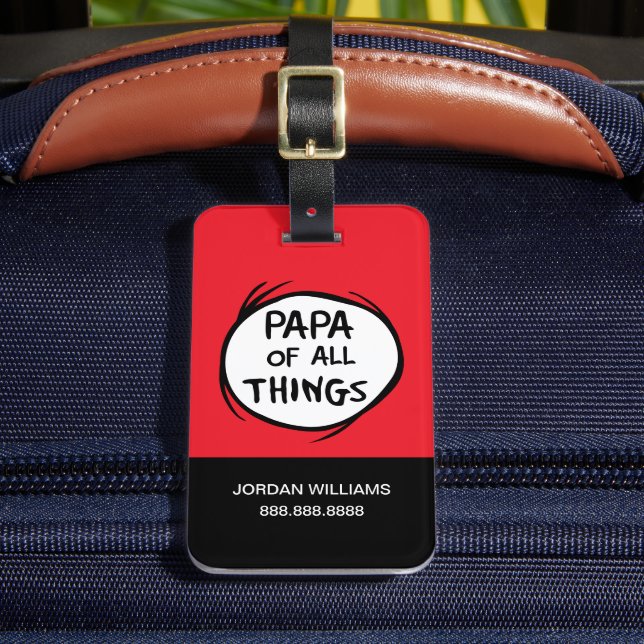 Ding Eins Ding Zwei - Papa aller Dinge Gepäckanhänger (Vorderseite Insitu 2)