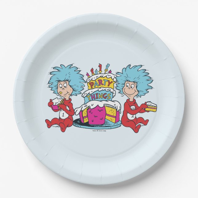 Ding Eins Ding Zwei Party Dinge Pappteller (Vorderseite)