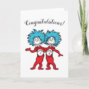 Ding Eins Ding Zwei Zwillings-Baby-Gratulationen Karte