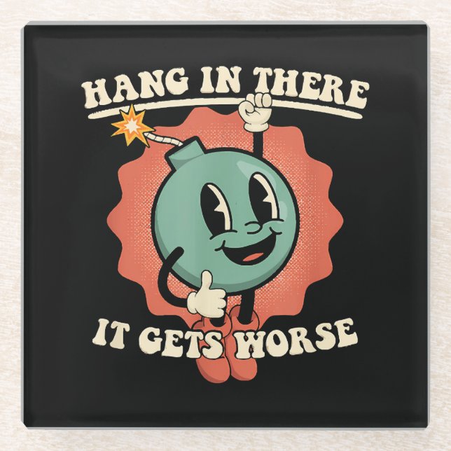 Ding in it's wird schlimmer Funny Cartoon Bomb Glasuntersetzer (Vorderseite)