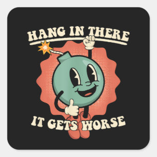 Ding in it's wird schlimmer Funny Cartoon Bomb Quadratischer Aufkleber