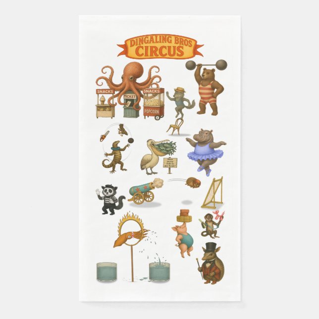 Dingaling Bros Circus acts Serviette (Vorderseite)