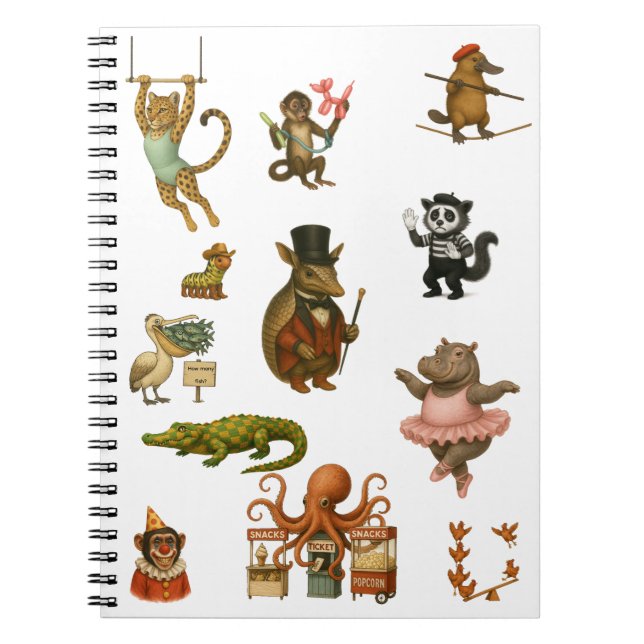Dingaling Bros Circus Darbietungen Notizblock (Vorderseite)