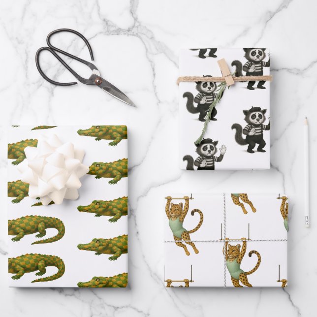 Dingaling Bros Zirkusauftritte Geschenkpapier Set (Vorderseite)