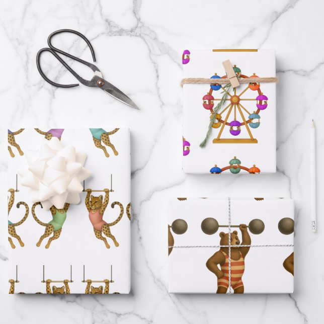Dingaling Bros Zirkusauftritte Geschenkpapier Set (Vorderseite)