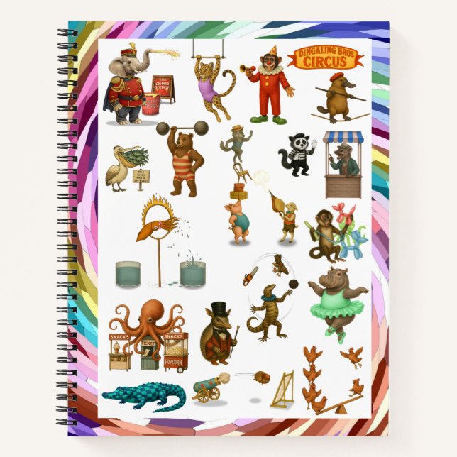 Dingaling Bros Zirkusauftritte Notizbuch (Vorderseite)