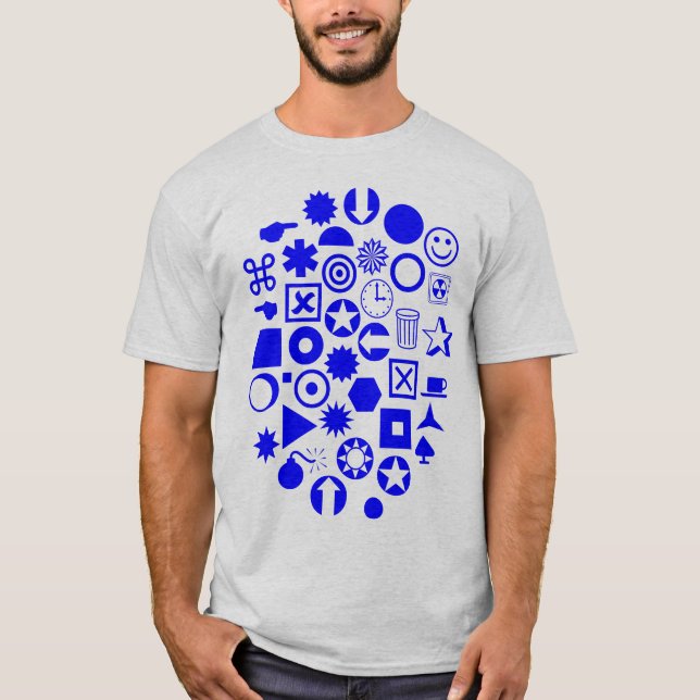 Dingbat Abstract - Blau T-Shirt (Vorderseite)