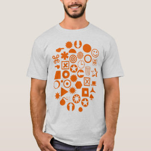 Dingbat Abstract - Orange T-Shirt