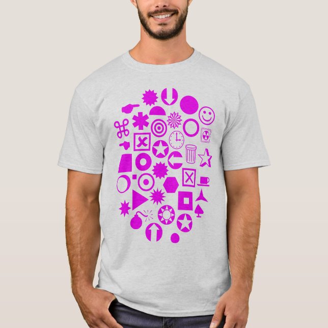 Dingbat Abstrakt - Magenta T-Shirt (Vorderseite)
