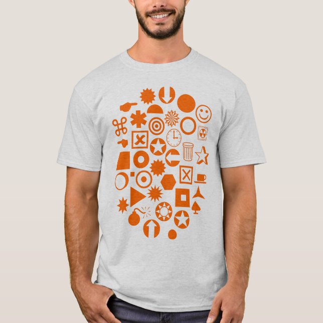 Dingbat Abstrakt - Orange T-Shirt (Vorderseite)