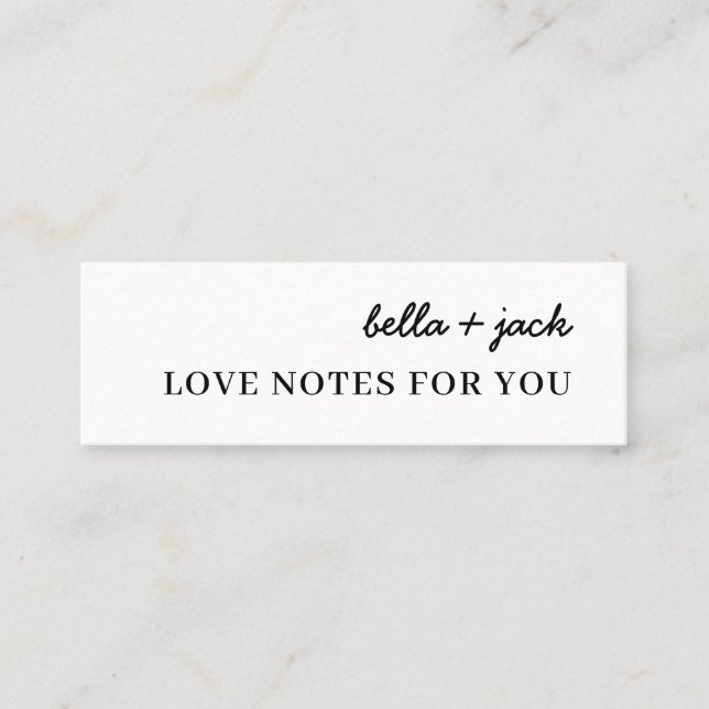 Dinge, die ich an dir liebe - romantisches Design Mini Visitenkarte (Vorderseite)