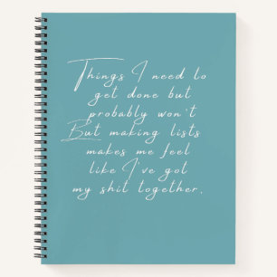 Dinge, die ich erledigen muss, aber wahrscheinlich notizbuch