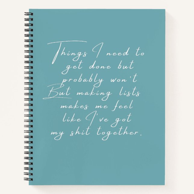 Dinge, die ich erledigen muss, aber wahrscheinlich notizbuch (Vorderseite)