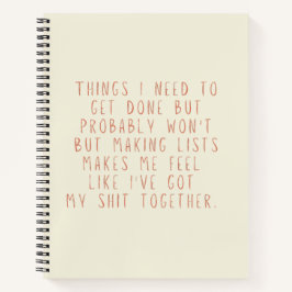 Dinge, die ich erledigen muss, aber wahrscheinlich notizbuch