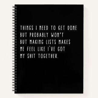 Dinge, die ich erledigen muss, aber wahrscheinlich notizbuch