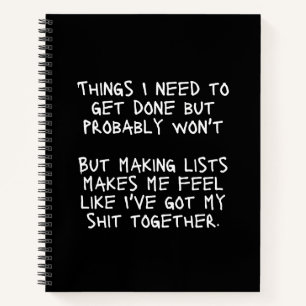 Dinge, die ich erledigen muss, aber wahrscheinlich notizbuch