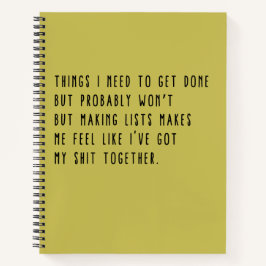 Dinge, die ich erledigen muss, aber wahrscheinlich notizbuch