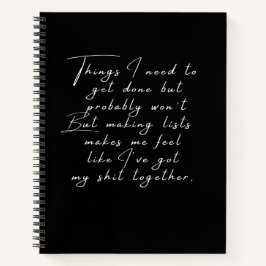 Dinge, die ich erledigen muss, aber wahrscheinlich notizbuch