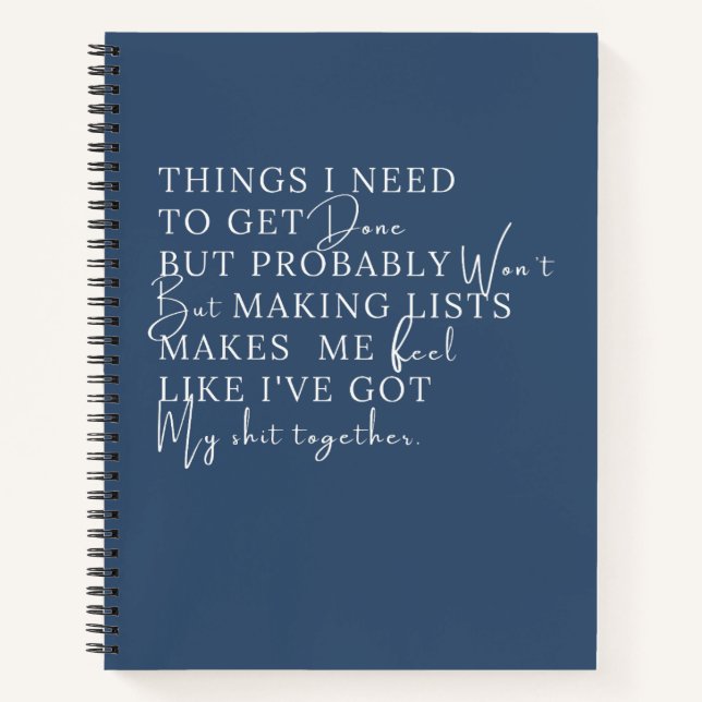 Dinge, die ich erledigen muss, aber wahrscheinlich notizbuch (Vorderseite)