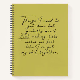 Dinge, die ich erledigen muss, aber wahrscheinlich notizbuch