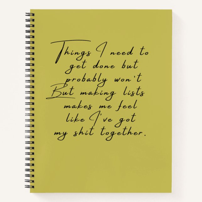Dinge, die ich erledigen muss, aber wahrscheinlich notizbuch (Vorderseite)